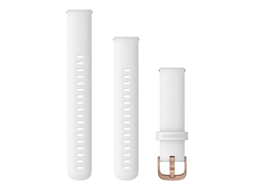 Garmin Quick Release Band - KlocKräm för smart klocka - 110 - 175 mm - vit, järnvaror i roséguld - för Forerunner 255S, 255S Music, 265S; Legacy He...